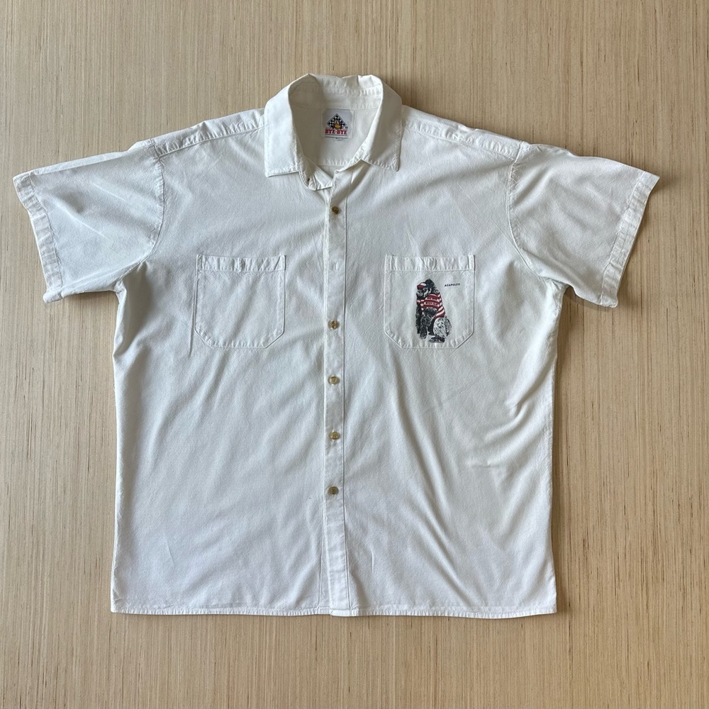 RARE! Vintage BYE BYE Bad Boys Beach Club Button Down